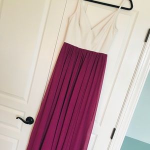 BHLDN gown :: Magenta/maroon Chiffon & Cream
